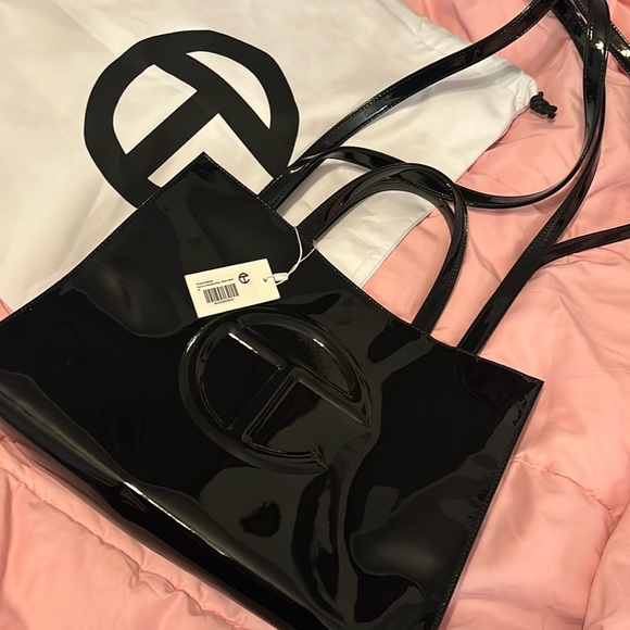 Telfar Black Patent Shopper - Picture 1 of 3